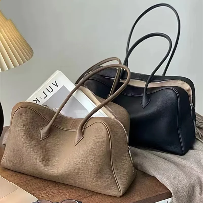 Luxury Bags Big - Simple Imported Cow Leather Large Tote