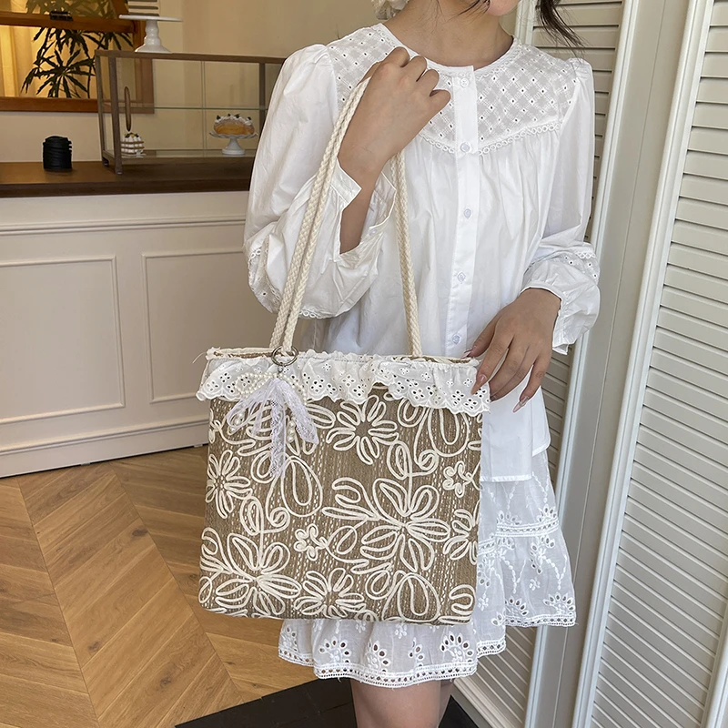 Luxury Bags On Sales - Summer Straw Woven Lace Large Capacity