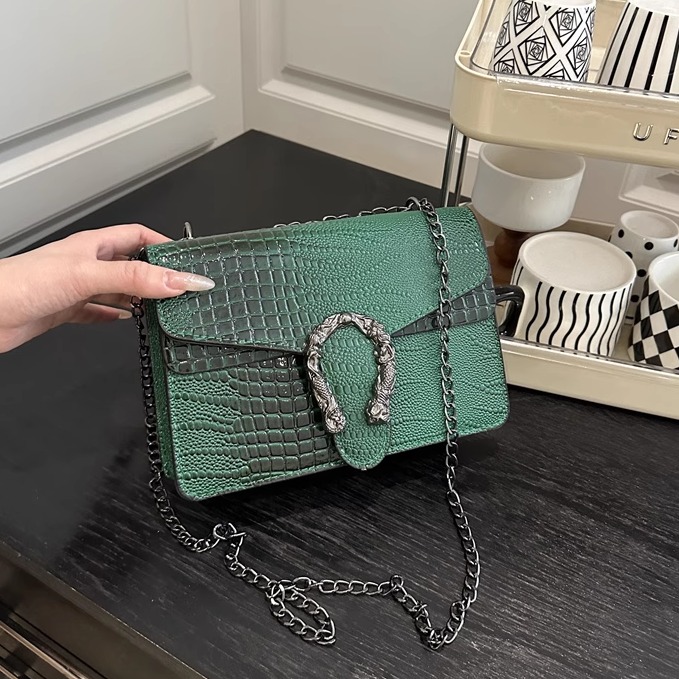 Luxury Bags Coach - Retro Crocodile Pattern Ladies Fashion Chain