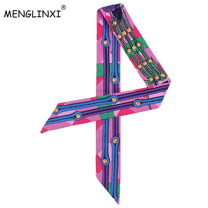 Luxury Bags Brand - New Chain Print Small Silk Scarf