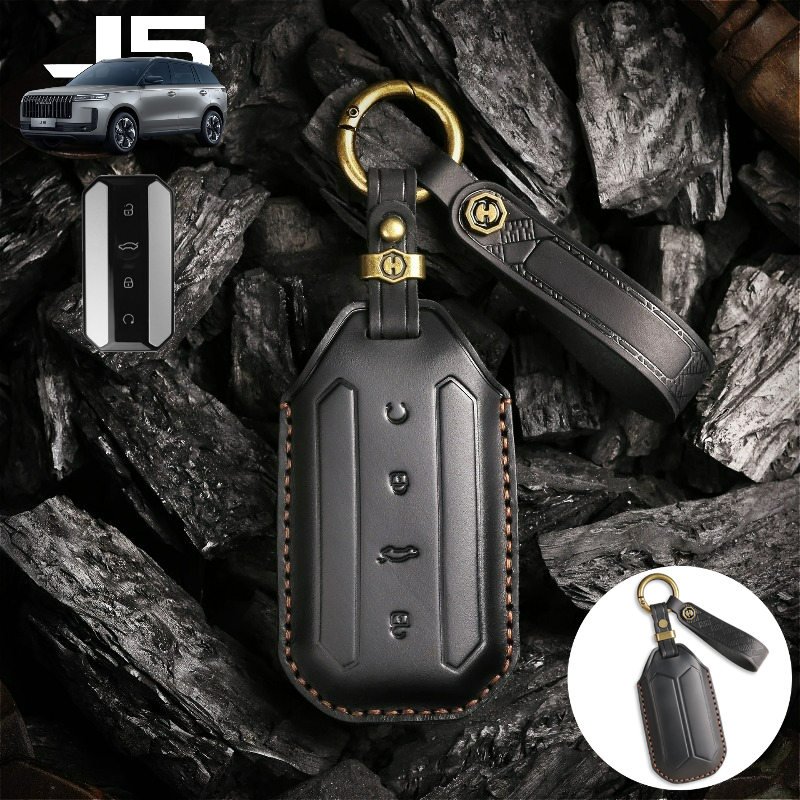 Key Holder Leather Pouch - Genuine Cow Leather Car Remote Smart
