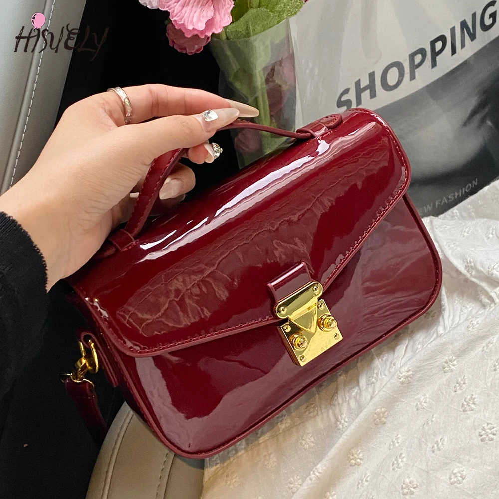 Top Handle Patent Bag - 2026 Luxury Square Shoulder Bags for