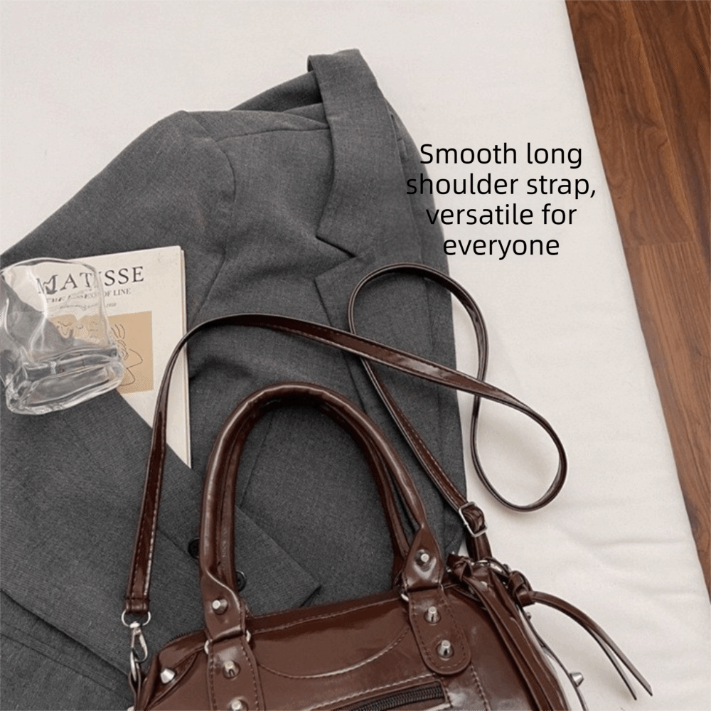 Fashion Rivets Pillow Bag Larg - Top Handle Patent Bag のレビューと価格