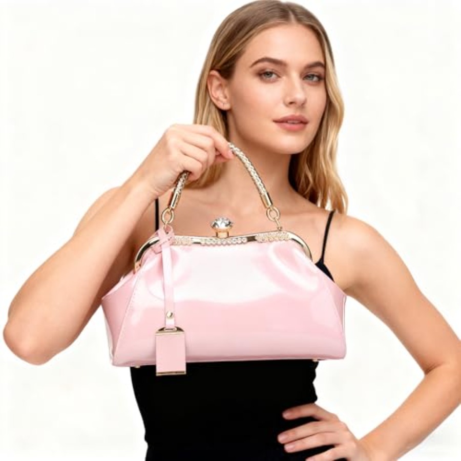 Glossy Patent Leather Handbag  - Top Handle Patent Bag のレビューと価格