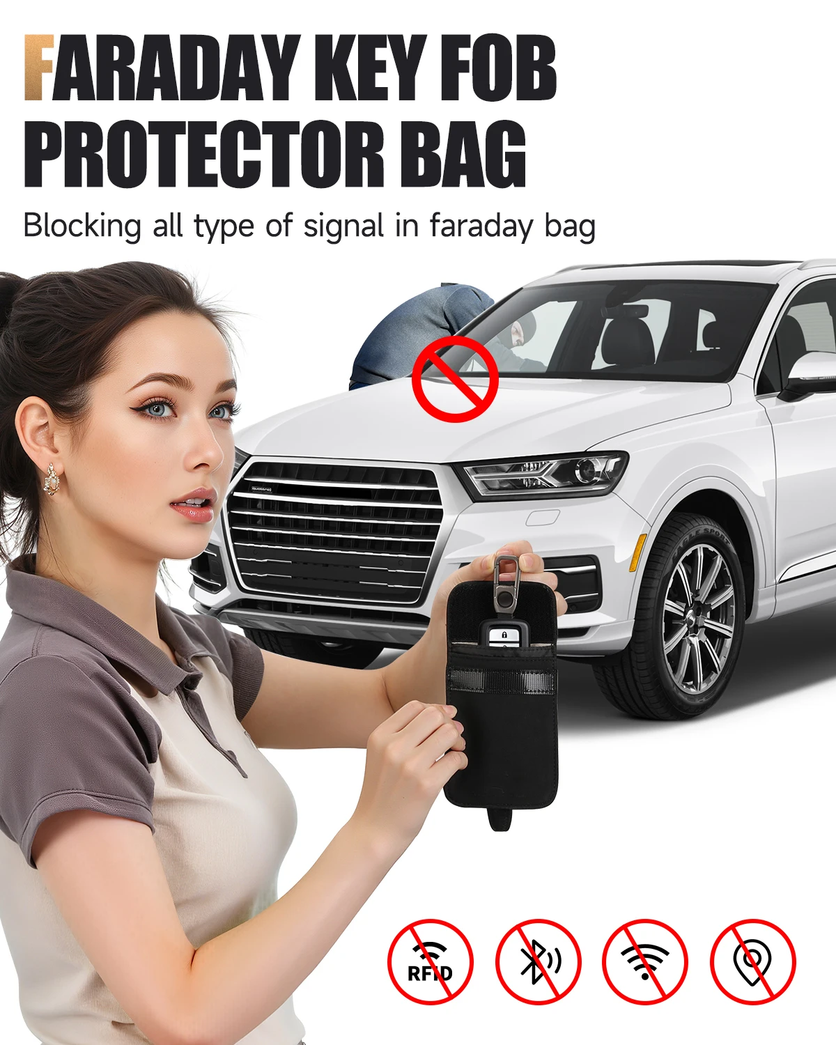 Faraday Pouch for Car Keys Car - Key Holder Leather Pouch のレビューと価格