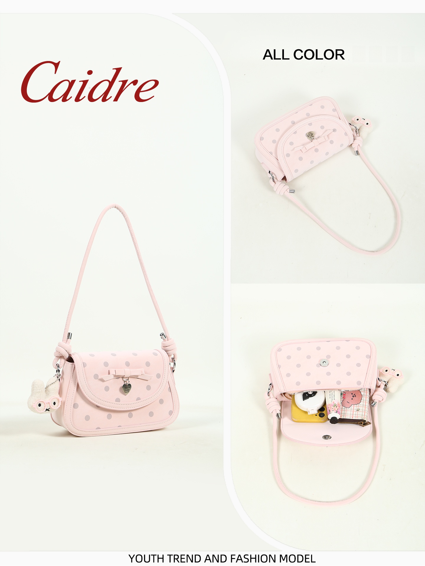 New Pink Polka Dot Underarm Cr - Luxury Bags For Young Adults のレビューと価格