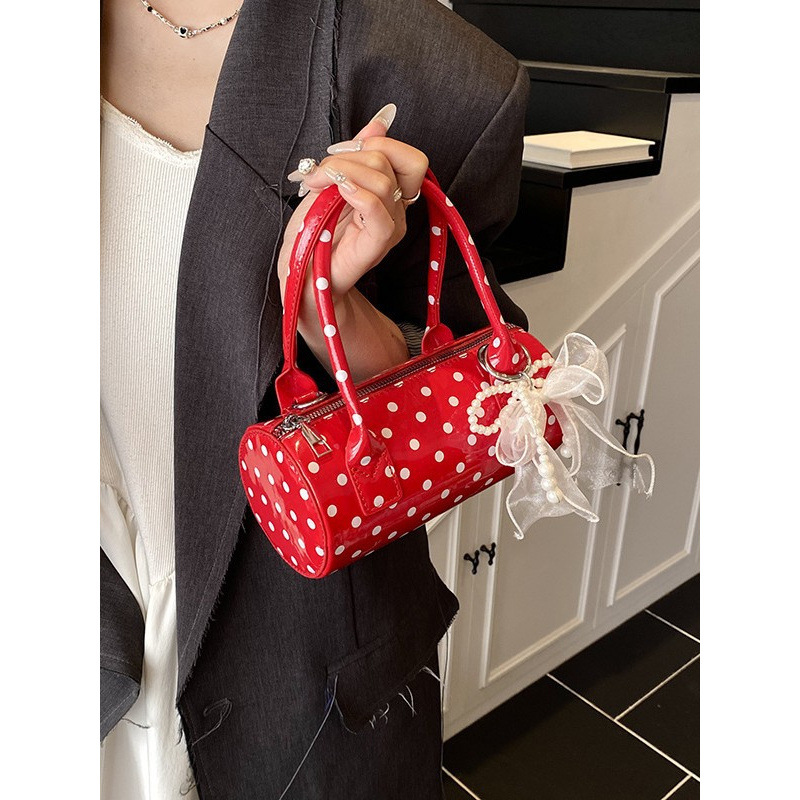 Women's Cute Polka Dot  Handba - Top Handle Patent Bag のレビューと価格