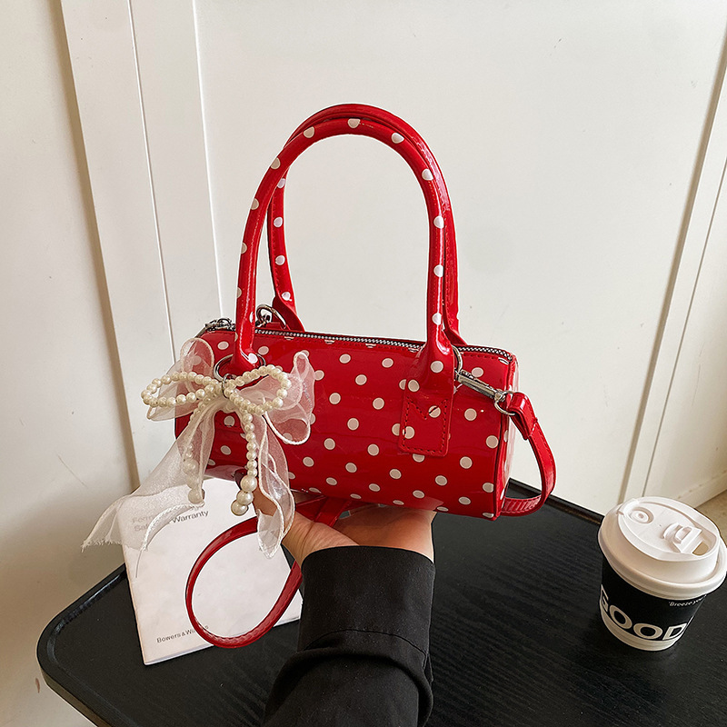 Women's Cute Polka Dot  Handba - Top Handle Patent Bag のレビューと価格