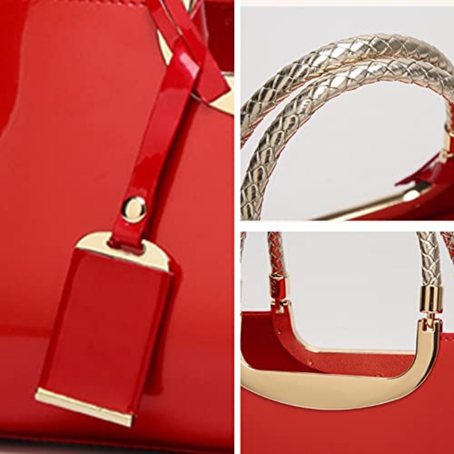 Patent Leather Structu Shoulde - Top Handle Patent Bag のレビューと価格