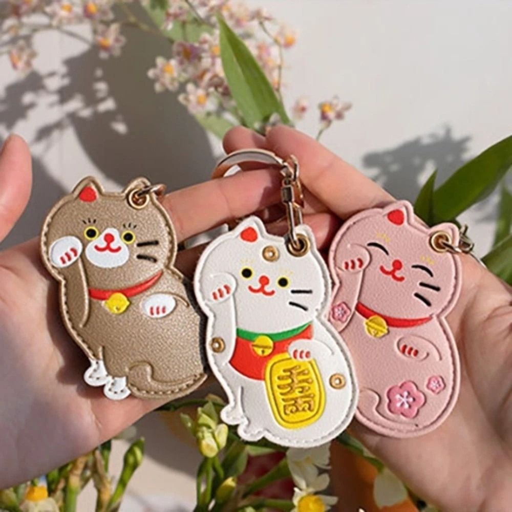 Cute Cartoon Cat Access Card H - Key Holder Leather Pouch のレビューと価格