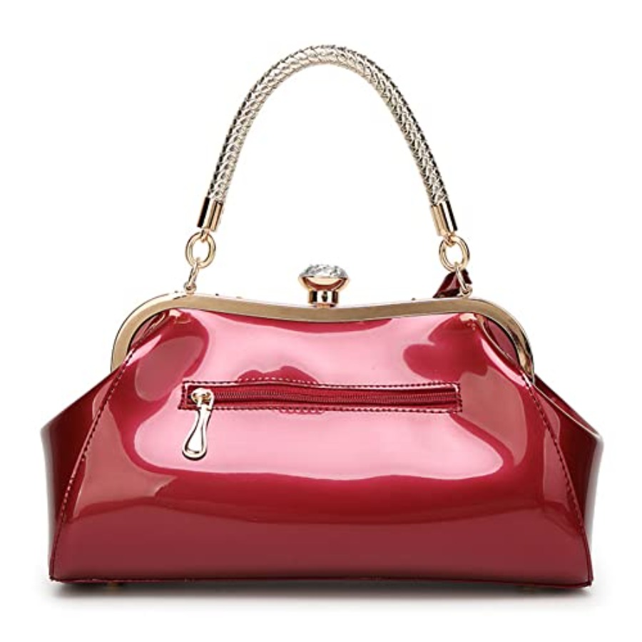 Glossy Patent Leather Handbag  - Top Handle Patent Bag のレビューと価格