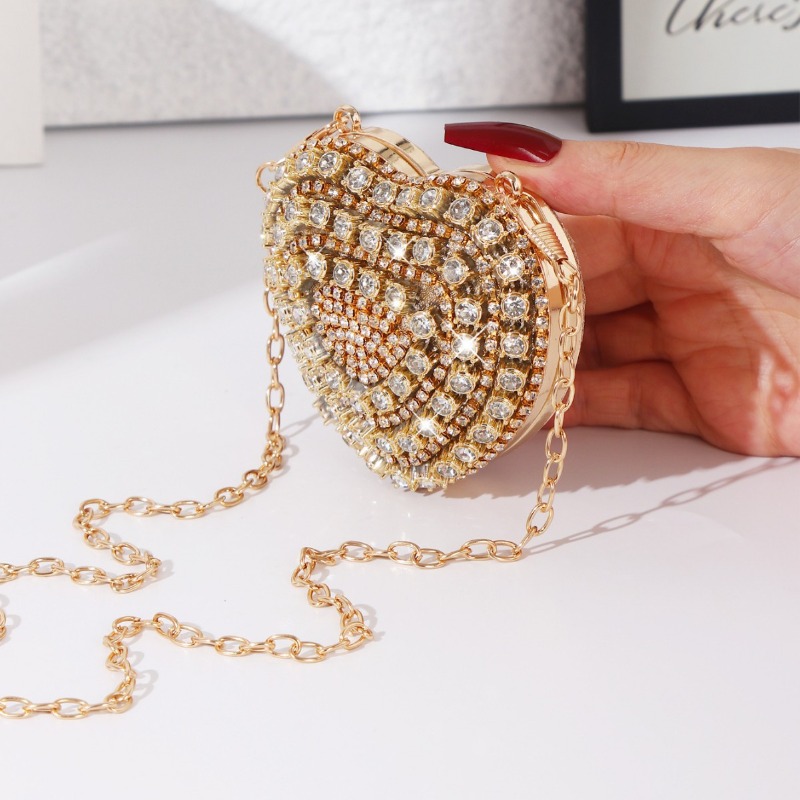 Mini Heart-shaped Diamond Sett - Luxury Bags For Women のレビューと価格