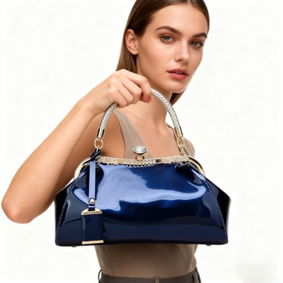 Glossy Patent Leather Handbag  - Top Handle Patent Bag のレビューと価格