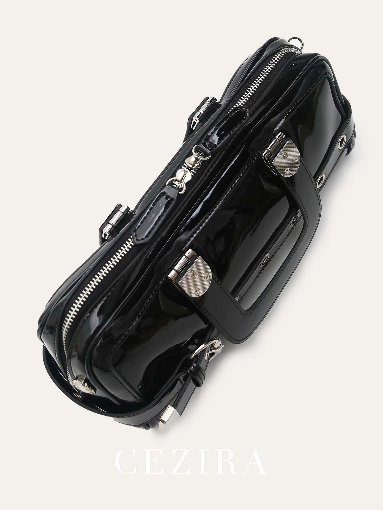 CEZIRA Fashion Punk Patent PU  - Top Handle Patent Bag のレビューと価格