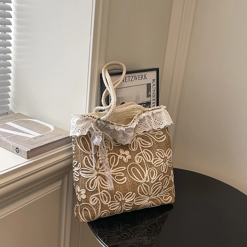Summer Straw Woven Lace Large  - Luxury Bags On Sales のレビューと価格