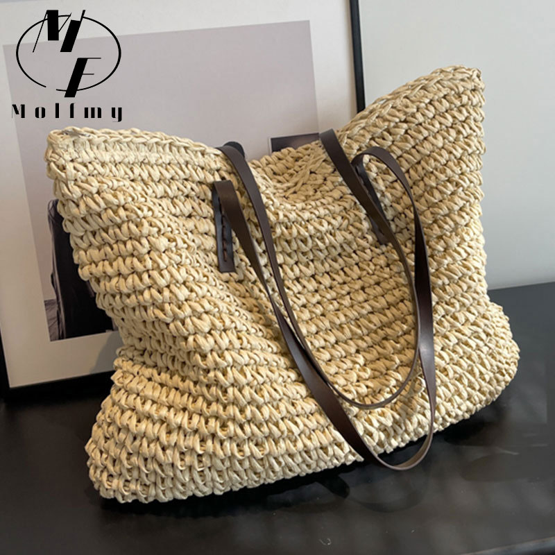 Straw Woven Tote Bags Casual L - Luxury Bags Big のレビューと価格