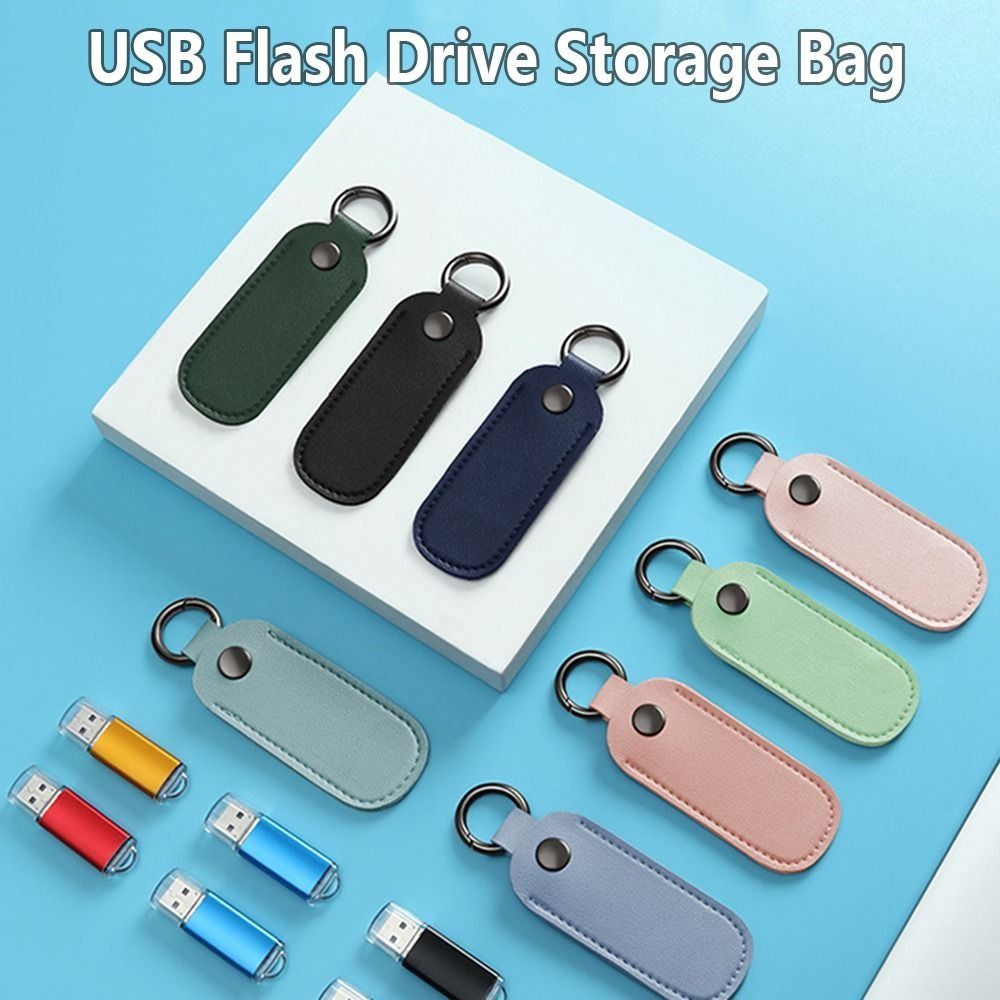 8 Colors U Disk Pouch Key Ring - Key Holder Leather Pouch のレビューと価格