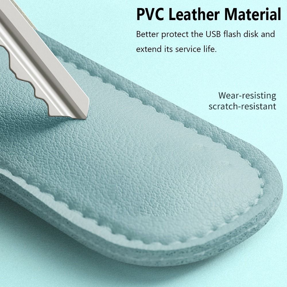 8 Colors U Disk Pouch Key Ring - Key Holder Leather Pouch のレビューと価格