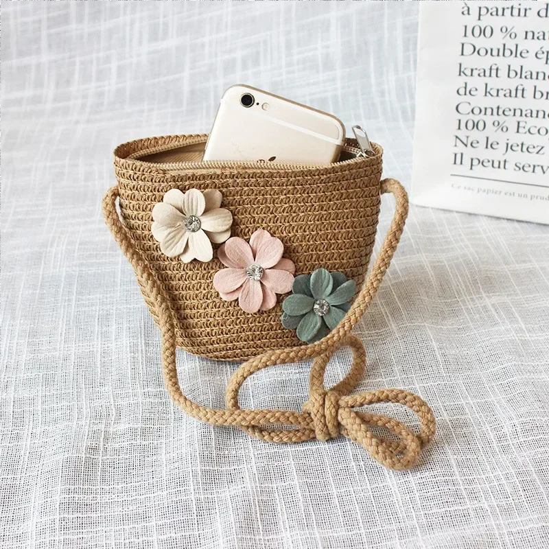 Children's Straw Crossbody Bag - Accordion Wallet Zip のレビューと価格