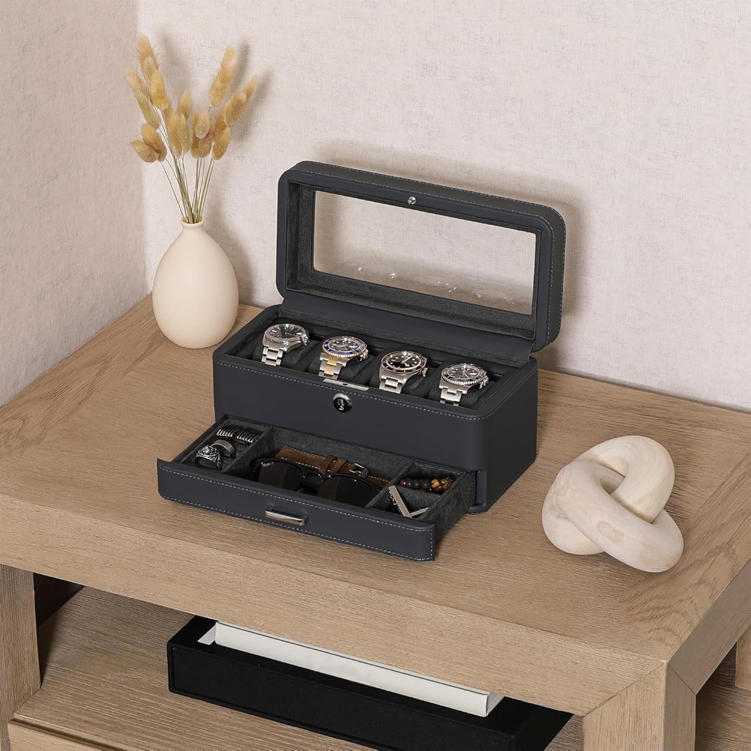 Luxury 4-Slot Watch Box with V - Luxury Bags For Women のレビューと価格