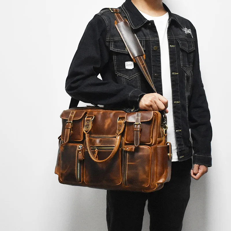 Vintage Men's Black Shoulder B - Luxury Bags For Laptop のレビューと価格