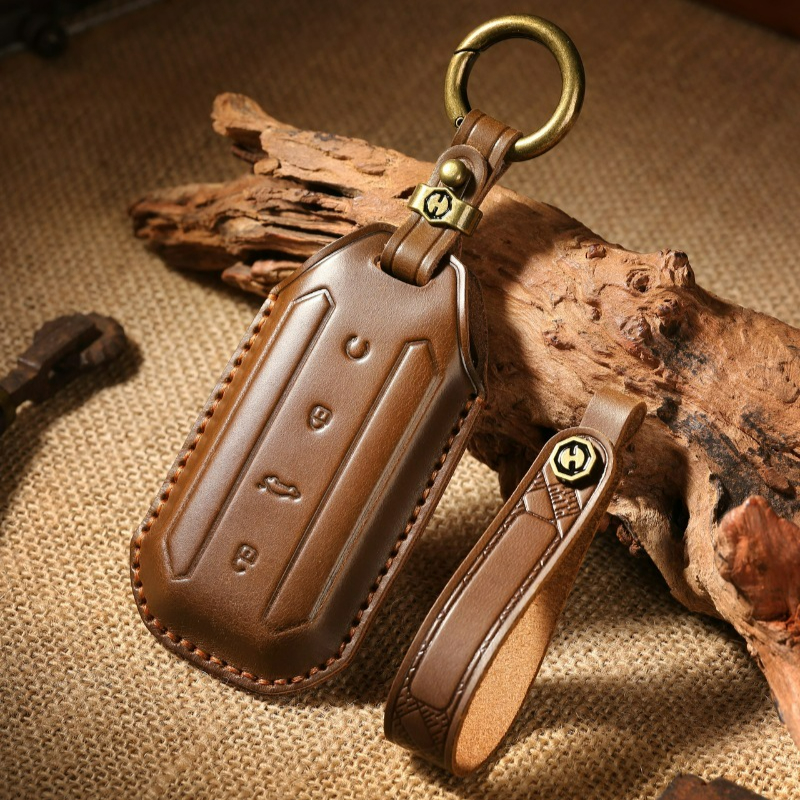 Genuine Cow Leather Car Remote - Key Holder Leather Pouch のレビューと価格