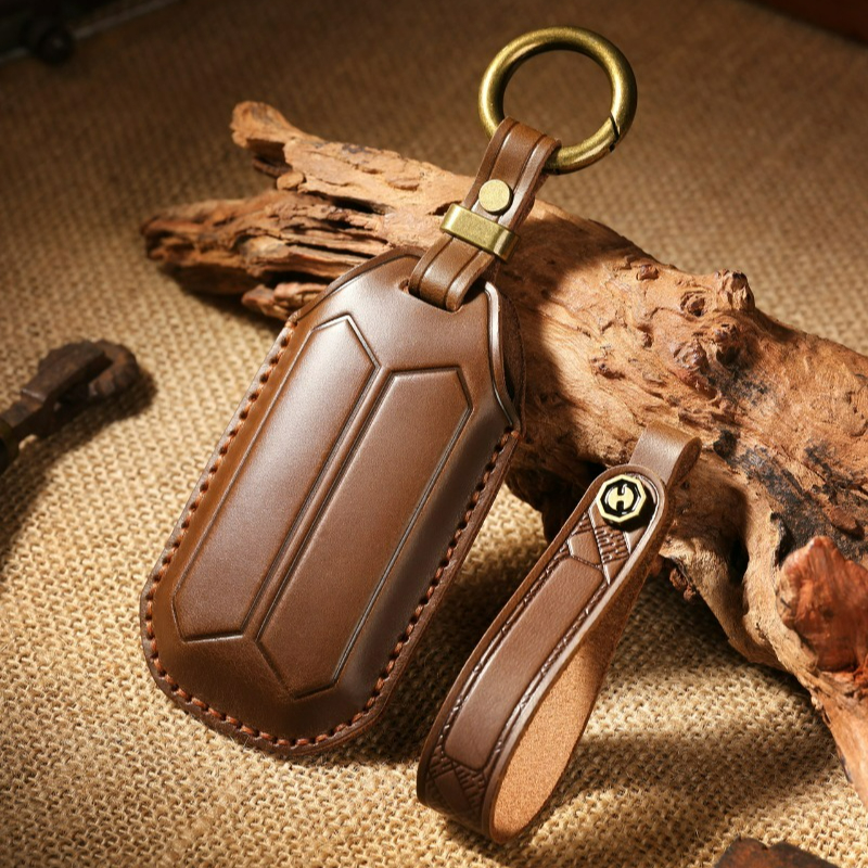 Genuine Cow Leather Car Remote - Key Holder Leather Pouch のレビューと価格