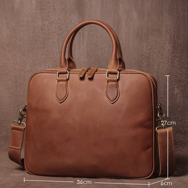 GURO Men Crazy Horse Cowhide B - Luxury Bags For Laptop のレビューと価格