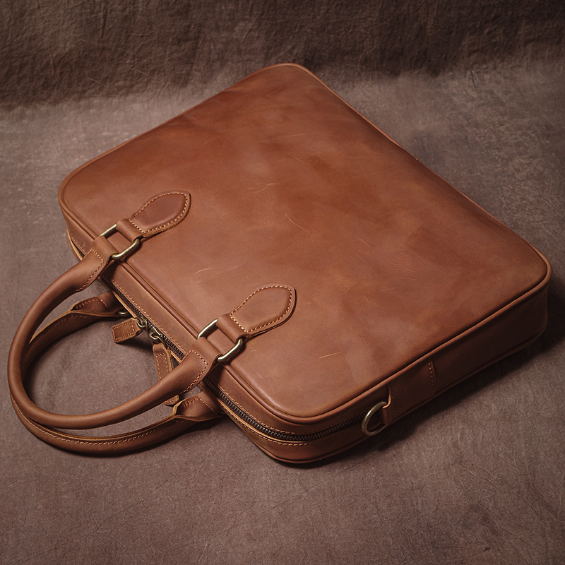GURO Men Crazy Horse Cowhide B - Luxury Bags For Laptop のレビューと価格
