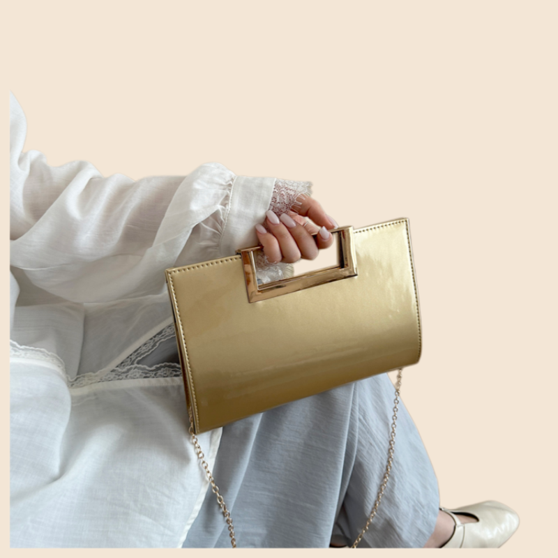 Gold Patent Leather Clutch Pur - Top Handle Patent Bag のレビューと価格