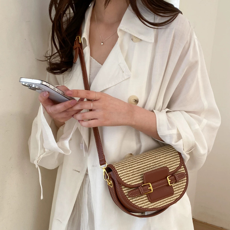 England Style Mini Straw Saddl - Luxury Bags For Women のレビューと価格