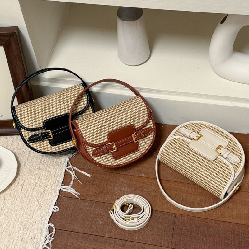 England Style Mini Straw Saddl - Luxury Bags For Women のレビューと価格