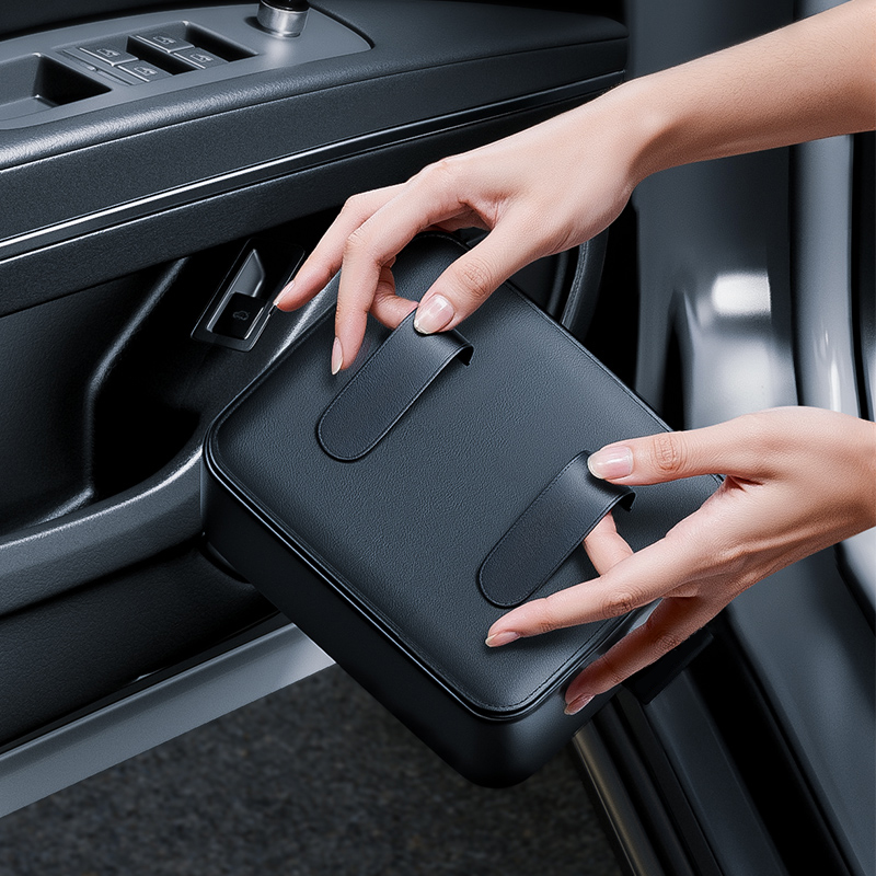 Car Door Storage Pockets Hangi - Key Holder Leather Pouch のレビューと価格