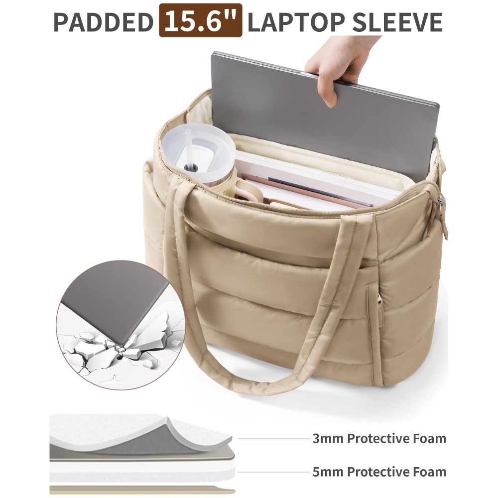 Large Capacity Puffer Tote Bag - Accordion Wallet Zip のレビューと価格