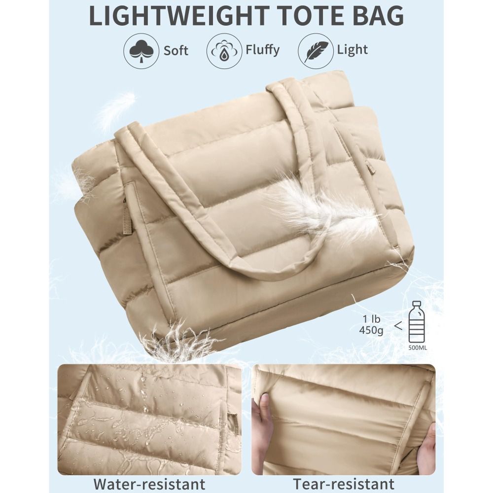 Large Capacity Puffer Tote Bag - Accordion Wallet Zip のレビューと価格