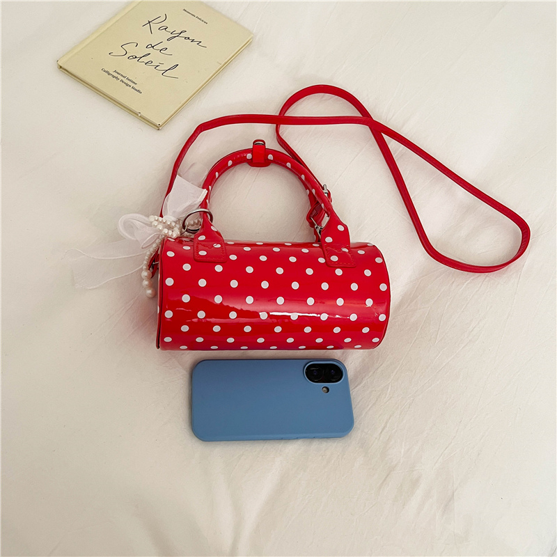 Korean Polka Dot Mini Handbag  - Top Handle Patent Bag のレビューと価格