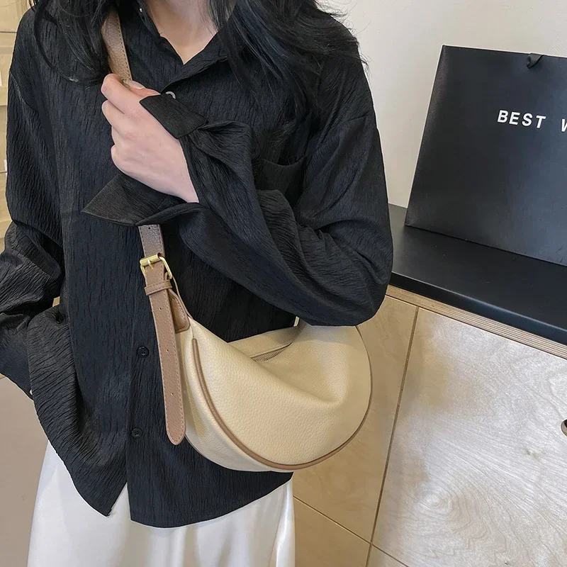 Fashion Solid PU Hobos Shoulde - Luxury Bags On Sales のレビューと価格